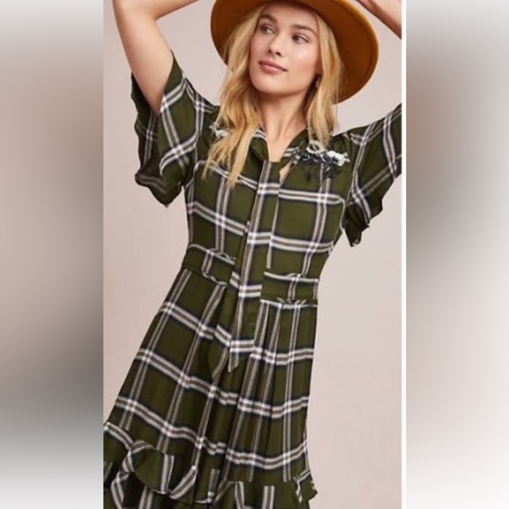 Anthropologie x Ranna Gill Size L Plaid Dress